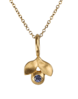 20K "Laurel" Pendant with Blue Sapphire - Peridot Fine Jewelry - Caroline Ellen