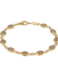 20K & Pave Cognac Diamond Smaller Double-Sided Nugget Tennis Style Bracelet - Peridot Fine Jewelry - Caroline Ellen