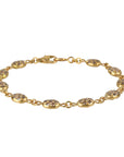 20K & Pave Cognac Diamond Smaller Double-Sided Nugget Tennis Style Bracelet - Peridot Fine Jewelry - Caroline Ellen