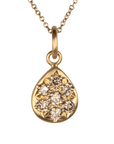 20K Teardrop Pendant with Star - Set Cognac Diamonds - Peridot Fine Jewelry - Caroline Ellen