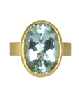 22 & 18K Bezel - Set Oval Aquamarine Ring - Peridot Fine Jewelry - Petra Class