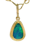 22K & 18K and Australian Opal Doublet "Frame" Pendant - Peridot Fine Jewelry - Petra Class