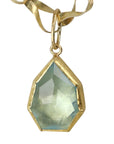 22K & 18K Bezel-Set Faceted Freeform Aquamarine Pendant - Peridot Fine Jewelry - Petra Class