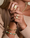 22K & 18K Bezel-Set Natural Organic Rough Morganite Ring - Peridot Fine Jewelry - Petra Class