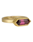 22K & 18K East - West Elongated Hexagonal Garnet Ring - Peridot Fine Jewelry - Petra Class