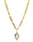 22K & 18K Gold and Multi - Shaped Aquamarine "Mosaic" Pendant - Peridot Fine Jewelry - Petra Class