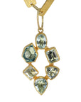 22K & 18K Gold and Multi - Shaped Aquamarine "Mosaic" Pendant - Peridot Fine Jewelry - Petra Class