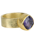 22K & 18K Indigo Colored Tanzanite Ring - Peridot Fine Jewelry - Petra Class