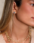 22K & 18K Organic Rosecut Blue Sapphire Stud Earrings - Peridot Fine Jewelry - Petra Class