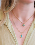 22K Bezel - Set Emerald - Cut Emerald Pendant - Peridot Fine Jewelry - Rosanne Pugliese