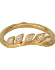 22K Gold and Diamond Curved "Wheat" Band - Peridot Fine Jewelry - Cathy Waterman