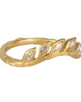 22K Gold and Diamond Curved "Wheat" Band - Peridot Fine Jewelry - Cathy Waterman