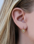 22K Gold and Diamond "Frame" Earrings - Peridot Fine Jewelry - Cathy Waterman