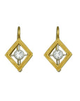 22K Gold and Diamond "Frame" Earrings - Peridot Fine Jewelry - Cathy Waterman