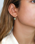 22K Gold Antique Prong - Set Oval Sky Blue Topaz Earrings - Peridot Fine Jewelry - Cathy Waterman