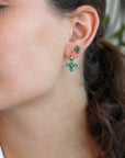 22K Gold Cabochon Emerald "Antique" Stud Earrings - Peridot Fine Jewelry - Cathy Waterman