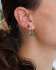 22K Gold Cabochon Emerald "Antique" Stud Earrings - Peridot Fine Jewelry - Cathy Waterman