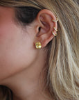 22K Gold "Mobius" Spiral Earrings - Peridot Fine Jewelry - Petra Class