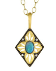 22K Gold & Opal Cut - Out Pendant with Diamond Details - Peridot Fine Jewelry - Cathy Waterman