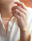 22K Gold Rose Cut Diamond "Diana" Ring with Marquise Diamond Leaves - Peridot Fine Jewelry - Cathy Waterman
