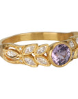 22K Gold "Small Garland" Ring with Pink - Purple Sapphire & Marquise Diamonds - Peridot Fine Jewelry - Cathy Waterman