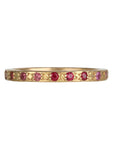 22K Gold "Stack" Eternity Band with Bead - Set Rainbow Sapphires & Rubies - Peridot Fine Jewelry - Annie Fensterstock