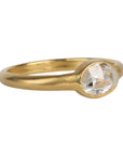 22K Gold Stacking Ring with Oval Rose - Cut Diamond - Peridot Fine Jewelry - Kothari