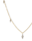 22K Gold "Tiny Lacy" Chain with 7 Platinum and Diamond Fringes - Peridot Fine Jewelry - Cathy Waterman