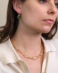22K Handmade Varying Sized Oval Link Necklace - Peridot Fine Jewelry - Rosanne Pugliese