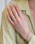 22K Nine Bezel - Set Mixed Cut Aquamarine Bracelet - Peridot Fine Jewelry - Petra Class