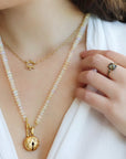22K "Peace & Love" Bell Charm - Peridot Fine Jewelry - Cathy Waterman