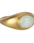 22K Tapered Domed Ring with East/West Oval Opal - Peridot Fine Jewelry - Rosanne Pugliese