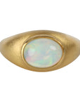 22K Tapered Domed Ring with East/West Oval Opal - Peridot Fine Jewelry - Rosanne Pugliese