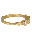 22K & Triple Hexagonal Bezel - Set Champagne Diamond Ring - Peridot Fine Jewelry - Cathy Waterman