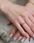 22K & Triple Hexagonal Bezel - Set Champagne Diamond Ring - Peridot Fine Jewelry - Cathy Waterman