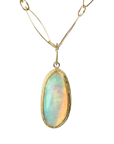 22K & 18K Bezel-Set Freeform Rosecut Faceted Ethiopian Opal Pendant