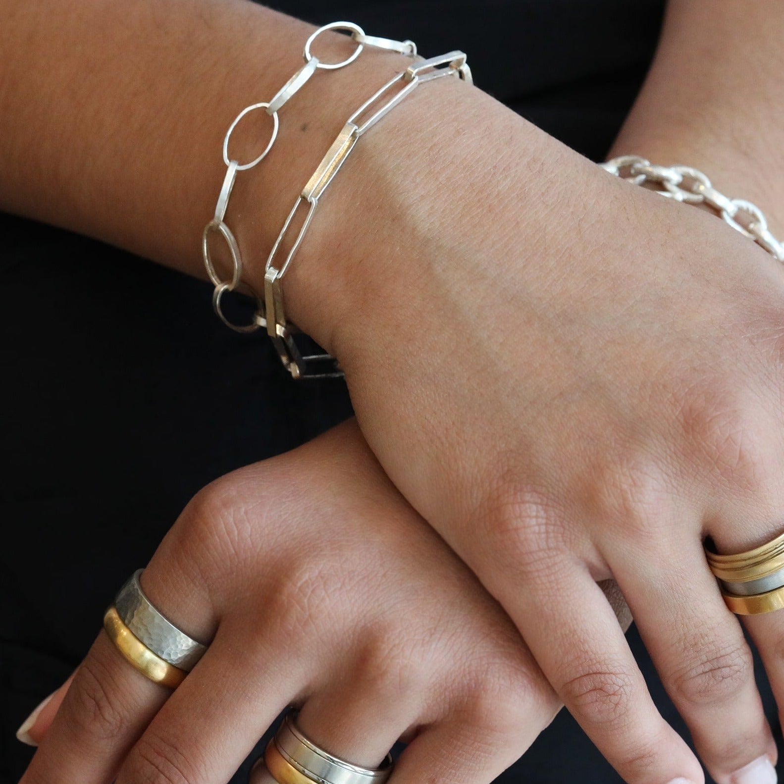 Sarah Macfadden "Impala" Sterling Silver Handmade Chain Bracelet