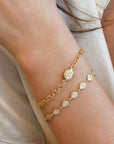 20K Pave Diamond Small Pear-Shaped "Nugget" Tennis Bracelet