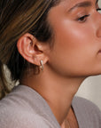 14K "Cobra" Hoop Earrings with Pear Diamonds