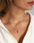 Faceted Marquise "Archive" 18K Bezel-Set Teal Blue-Green Tourmaline Charm
