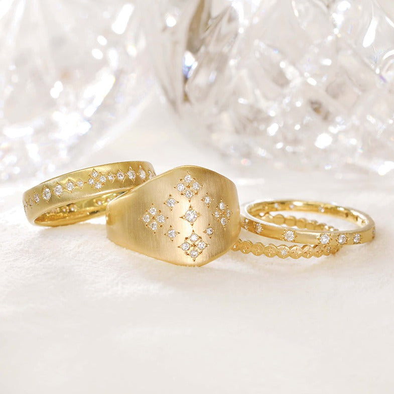 Adel Chefridi Gold "Sierra" Shield Diamond Ring