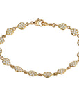 20K Pave Diamond Small Pear-Shaped "Nugget" Tennis Bracelet