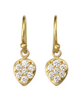 20K Gold "Point Down" Teardrop Pave Diamond Earrings