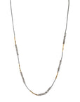 Clear Seed Bead Necklace with Five Labradorite & Gold Vermeil Beaded Stations