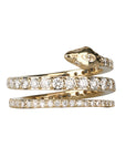 Gold & Graduated Pave Diamond "Coil Snake" Ring