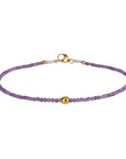 Faceted Amethyst Beaded Bracelet with 18K Organic Bead & Clasp