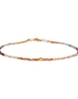 Faceted Multi Sapphire Beaded Bracelet with 18K Round Bead & Clasp