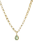 22K & 18K Bezel-Set Faceted Freeform Aquamarine Pendant
