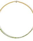 18K Asymmetrical Graduated Bezel-Set Mint Tourmaline "Bubble" Necklace