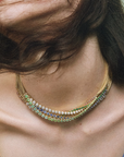 18K Asymmetrical Graduated Bezel-Set Mint Tourmaline "Bubble" Necklace